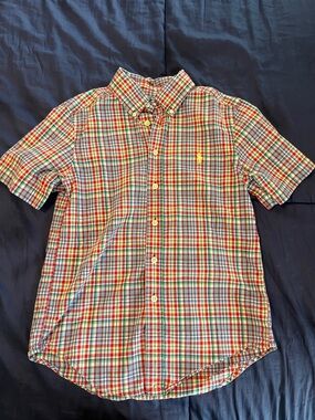 Boys Ralph Lauren Multi-Color Plaid Short-Sleeve Button-Down Shirt